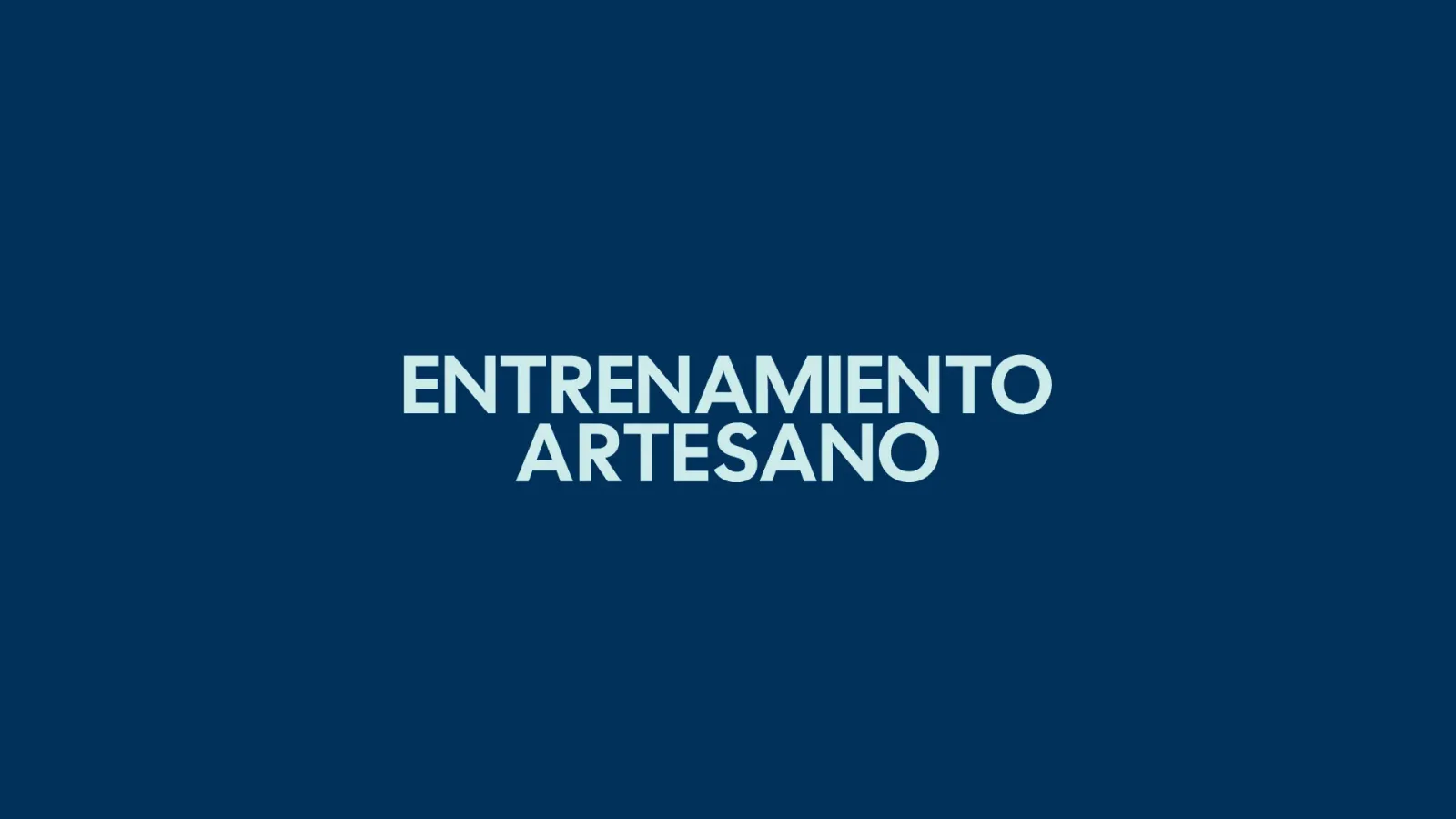 ENTRENAMIENTO ARTESANO